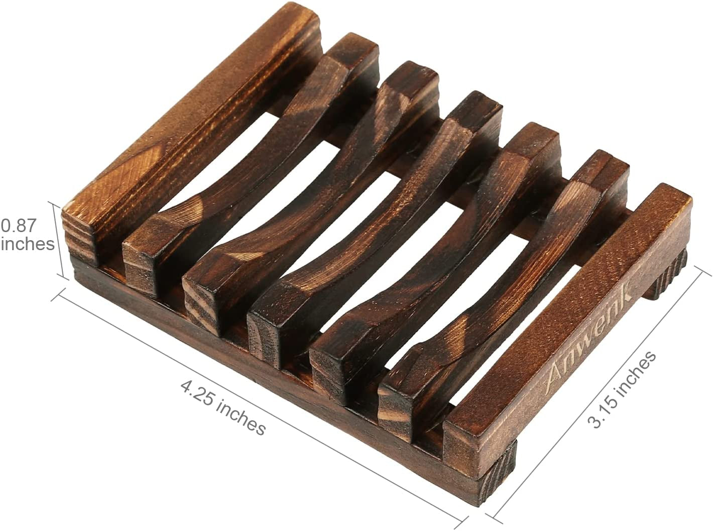 Wooden Soap Dish Soap Saver Holder Soap Tray for Bathroom Shower Rectangular Sink Drainer Hand Craft for Soap,Sponges and More (1Pack)