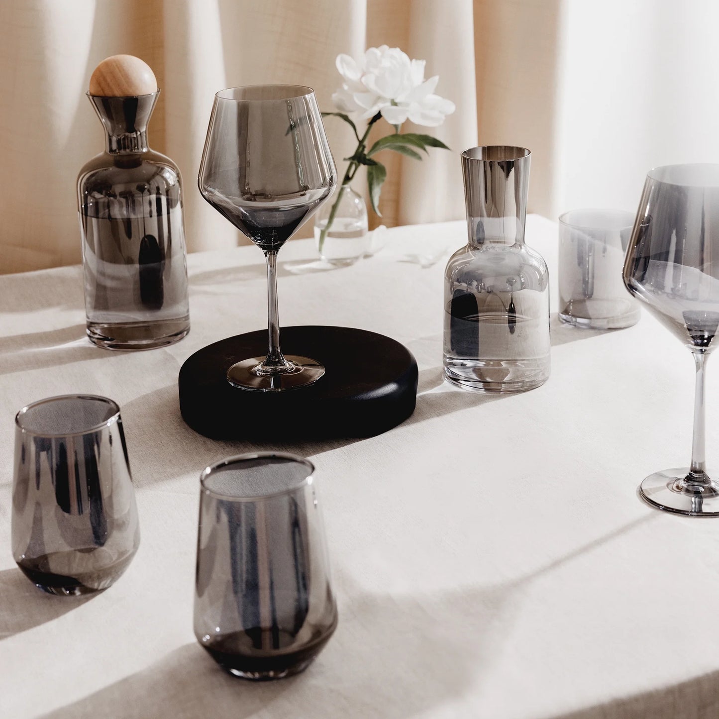 4-Pack Angled Wine Glass Set in Smoke Finish
