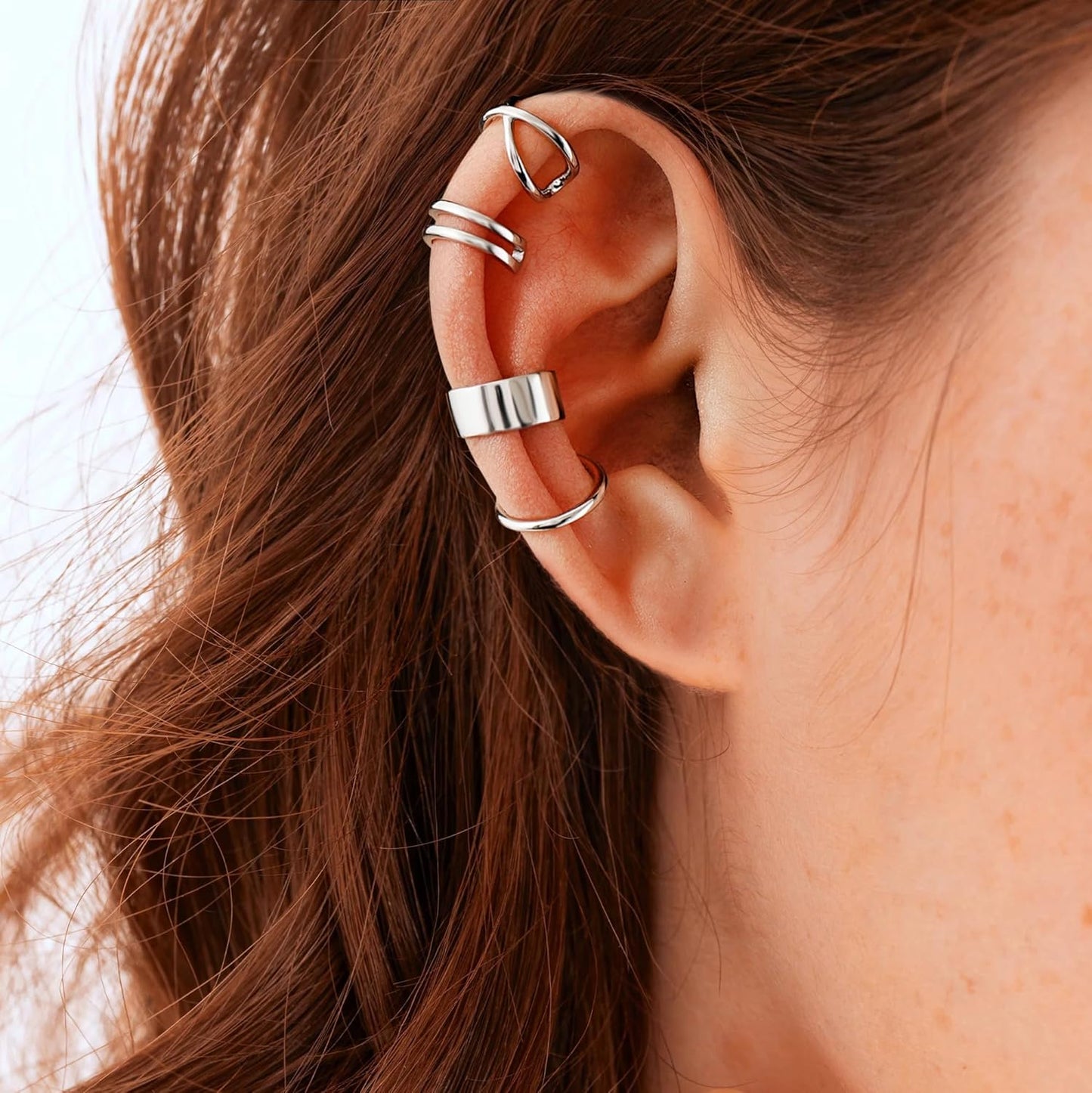 Cuff Earrings 925 Sterling Silver Ear Cuff Earrings CZ Non-Piercing Fake Helix Cartilage Cuff Earrings Conch Cuffs Earrings for Women Various Styles