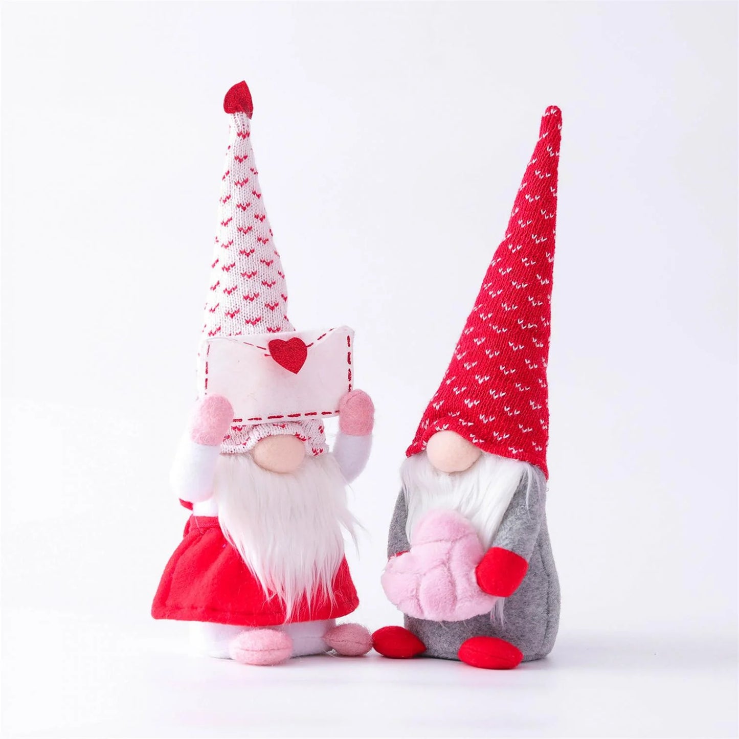 2PCS Valentines Day Gnome Plush Decorations -Mr and Mrs Handmake Scandinavian Tomte for Valentine'S Day Table Elf Gnomes Decor, Stuffed Plushie Decor,Sweet Valentines Day Gifts