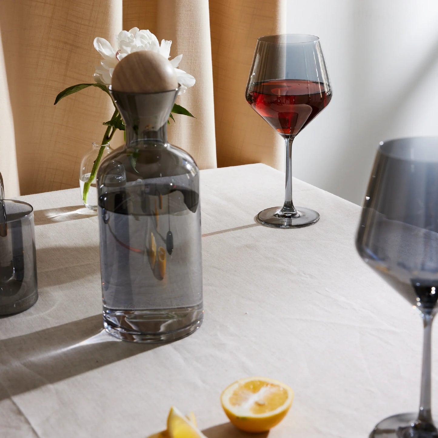4-Pack Angled Wine Glass Set in Smoke Finish