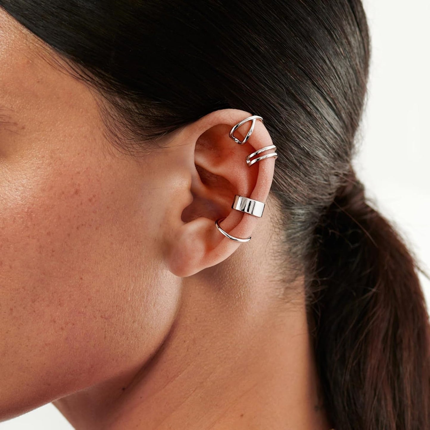 Cuff Earrings 925 Sterling Silver Ear Cuff Earrings CZ Non-Piercing Fake Helix Cartilage Cuff Earrings Conch Cuffs Earrings for Women Various Styles