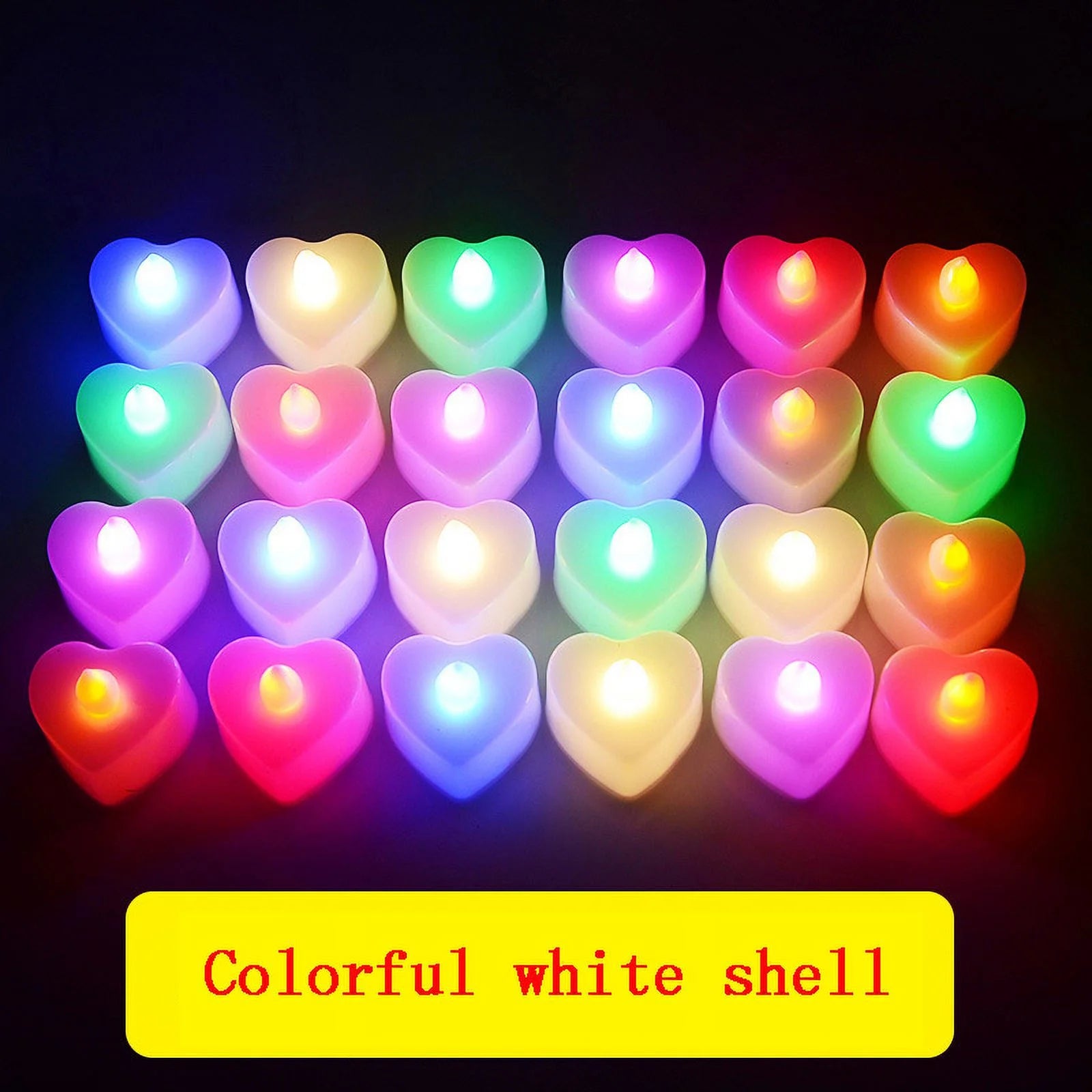 24 Pcs Flameless Tealight Candles with Colorful Lights, a Great Choice Heighten the Festive Atmosphere, Battery Operated Colored Fake Candles, No Flickering Light