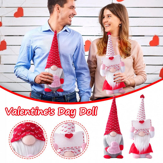 2PCS Valentines Day Gnome Plush Decorations -Mr and Mrs Handmake Scandinavian Tomte for Valentine'S Day Table Elf Gnomes Decor, Stuffed Plushie Decor,Sweet Valentines Day Gifts
