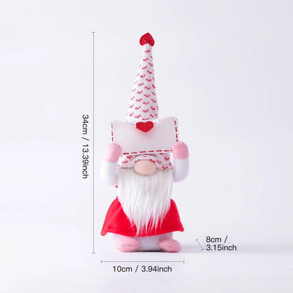 2PCS Valentines Day Gnome Plush Decorations -Mr and Mrs Handmake Scandinavian Tomte for Valentine'S Day Table Elf Gnomes Decor, Stuffed Plushie Decor,Sweet Valentines Day Gifts