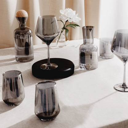 4-Pack Angled Wine Glass Set in Smoke Finish