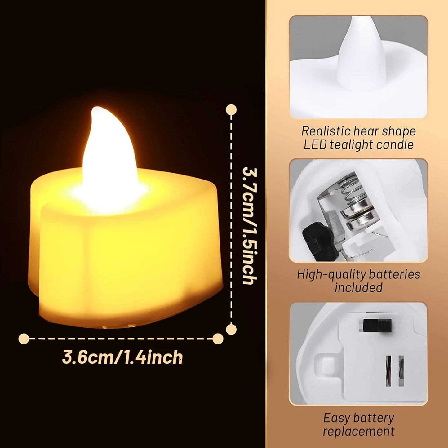 24 Pcs Flameless Tealight Candles with Colorful Lights, a Great Choice Heighten the Festive Atmosphere, Battery Operated Colored Fake Candles, No Flickering Light