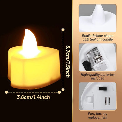 24 Pcs Flameless Tealight Candles with Colorful Lights, a Great Choice Heighten the Festive Atmosphere, Battery Operated Colored Fake Candles, No Flickering Light